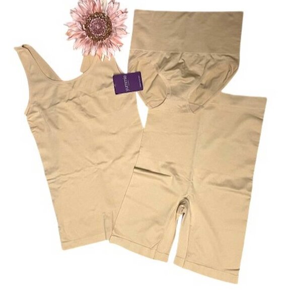 Yummie Tank, Panty and High Waist Mid Thigh 3 Piece Set S/M (299) - Picture 1 of 7